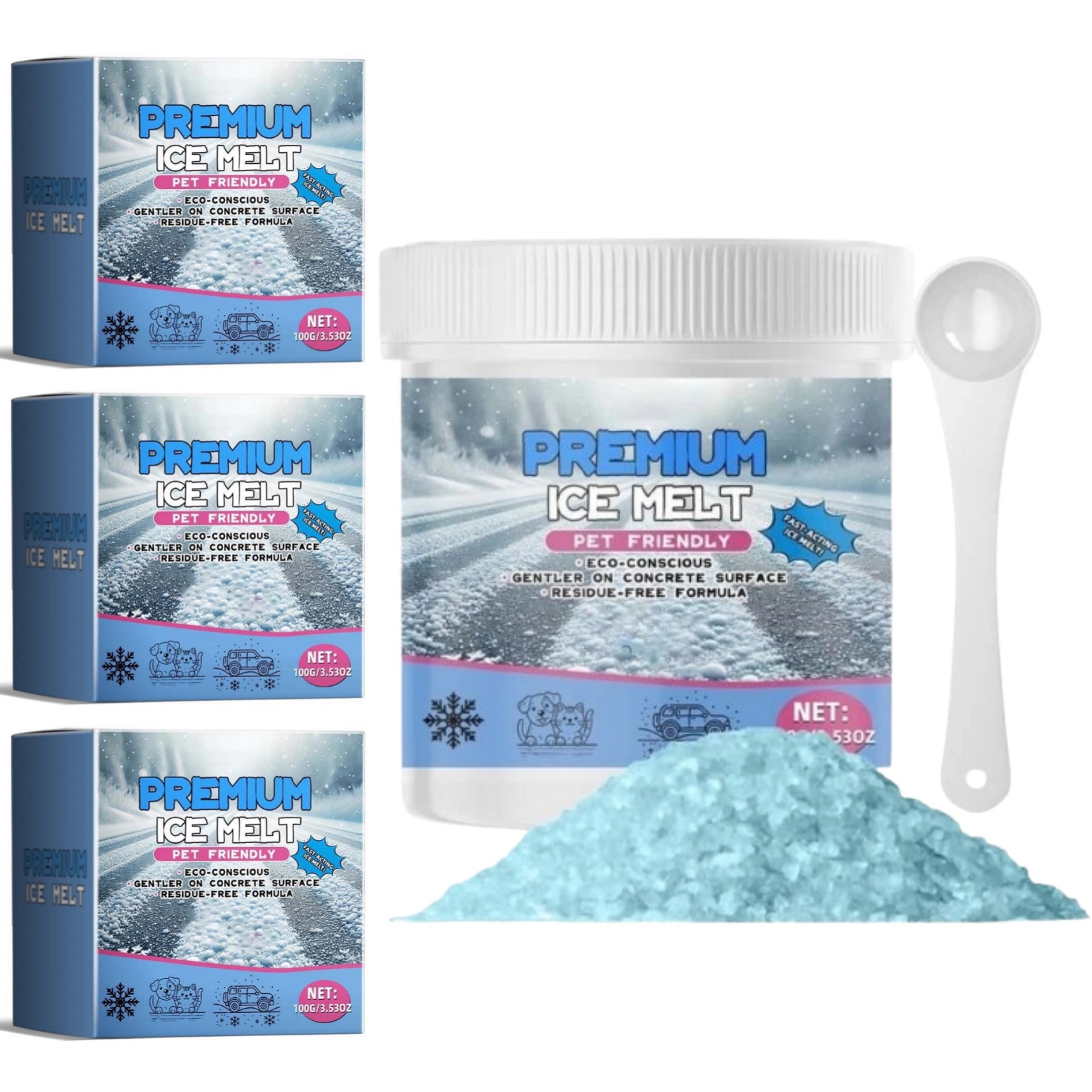Pet-Friendly Ice Melt Pet Safe Snow Salt Ice Melt for Snow and Ice Removal,Sidewalk Salt,Driveway Salt